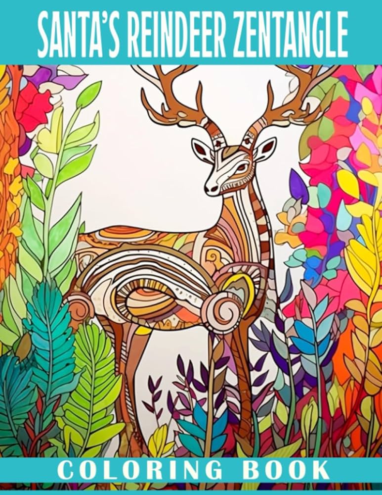 Santas reindeer zentangle coloring book intricate patterns coloring pages for teens adults to have fun and relax ideal gift for birthdays day duffy adem books