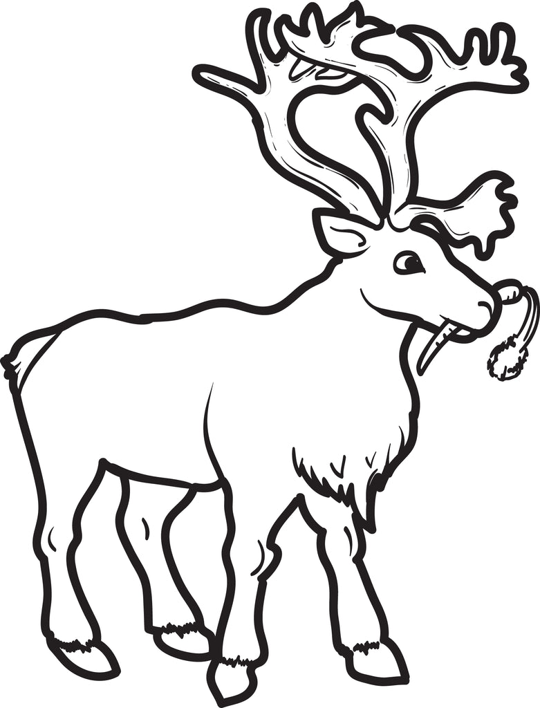 Printable reindeer coloring page for kids â