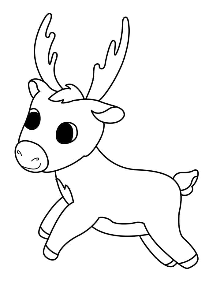 Cute little reindeer coloring page