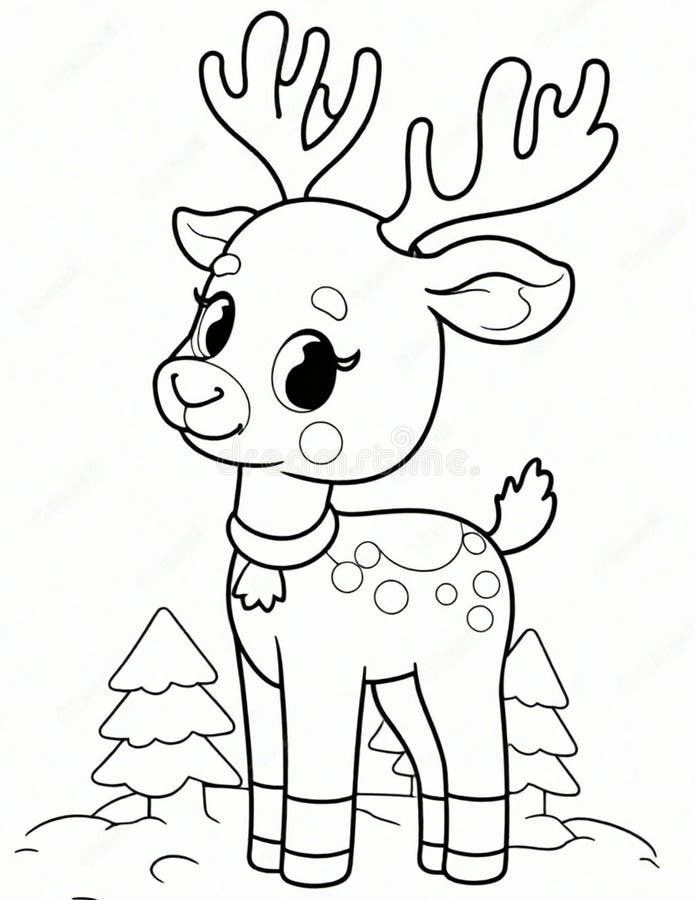 Reindeer coloring pages stock illustrations â reindeer coloring pages stock illustrations vectors clipart