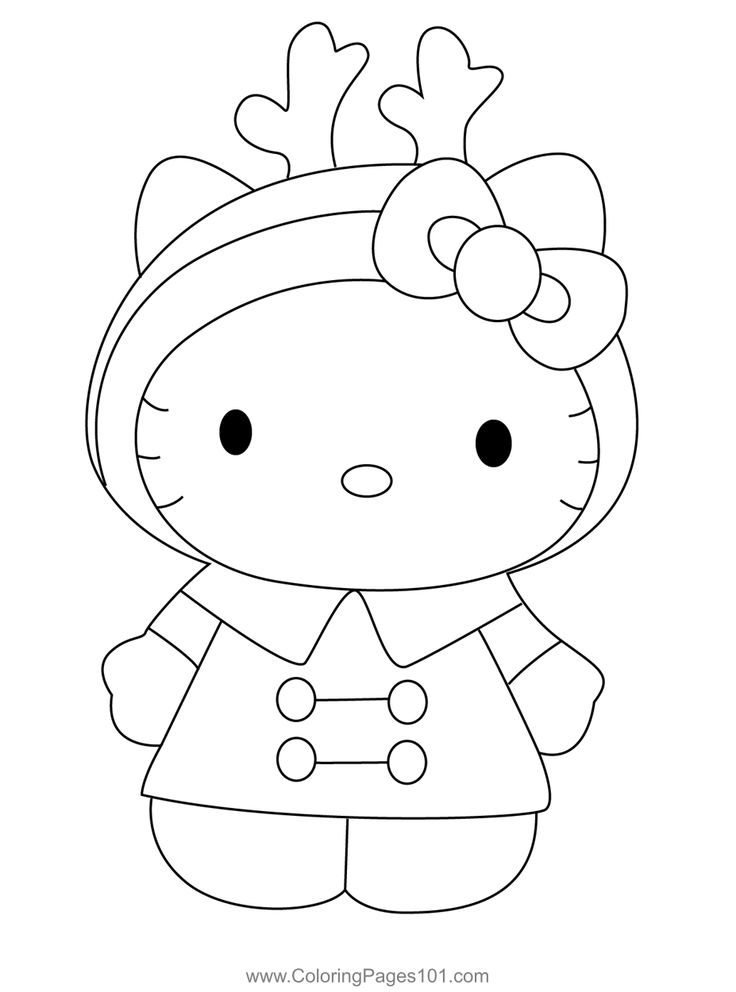 Hello kitty reindeer coloring page hello kitty colouring pages hello kitty coloring hello kitty printables