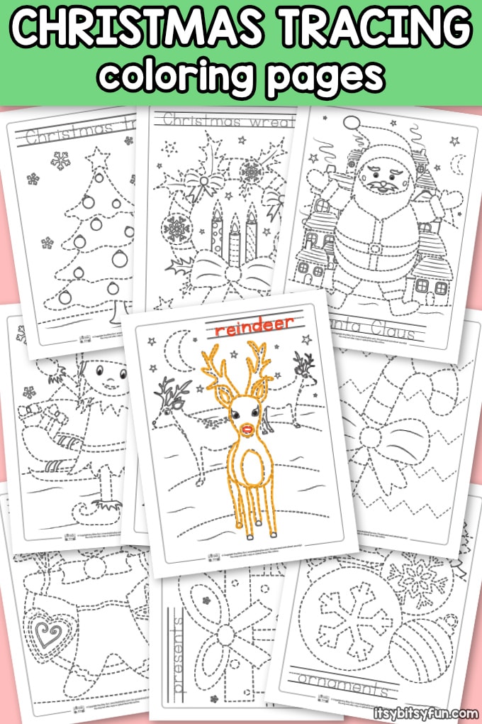 Christmas tracing worksheets