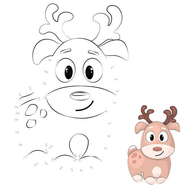 Reindeer coloring stock illustrations royalty