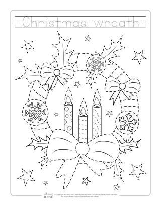 Christmas tracing worksheets