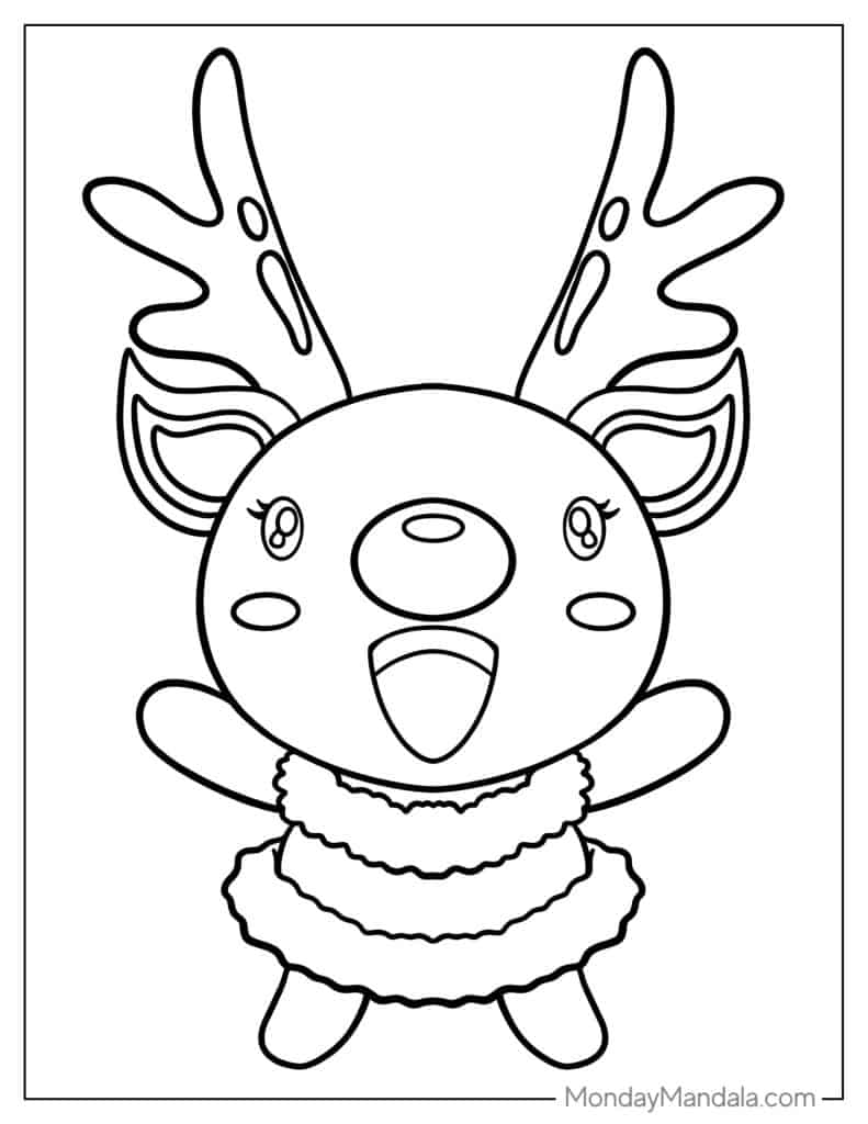 Reindeer coloring pages free pdf printables