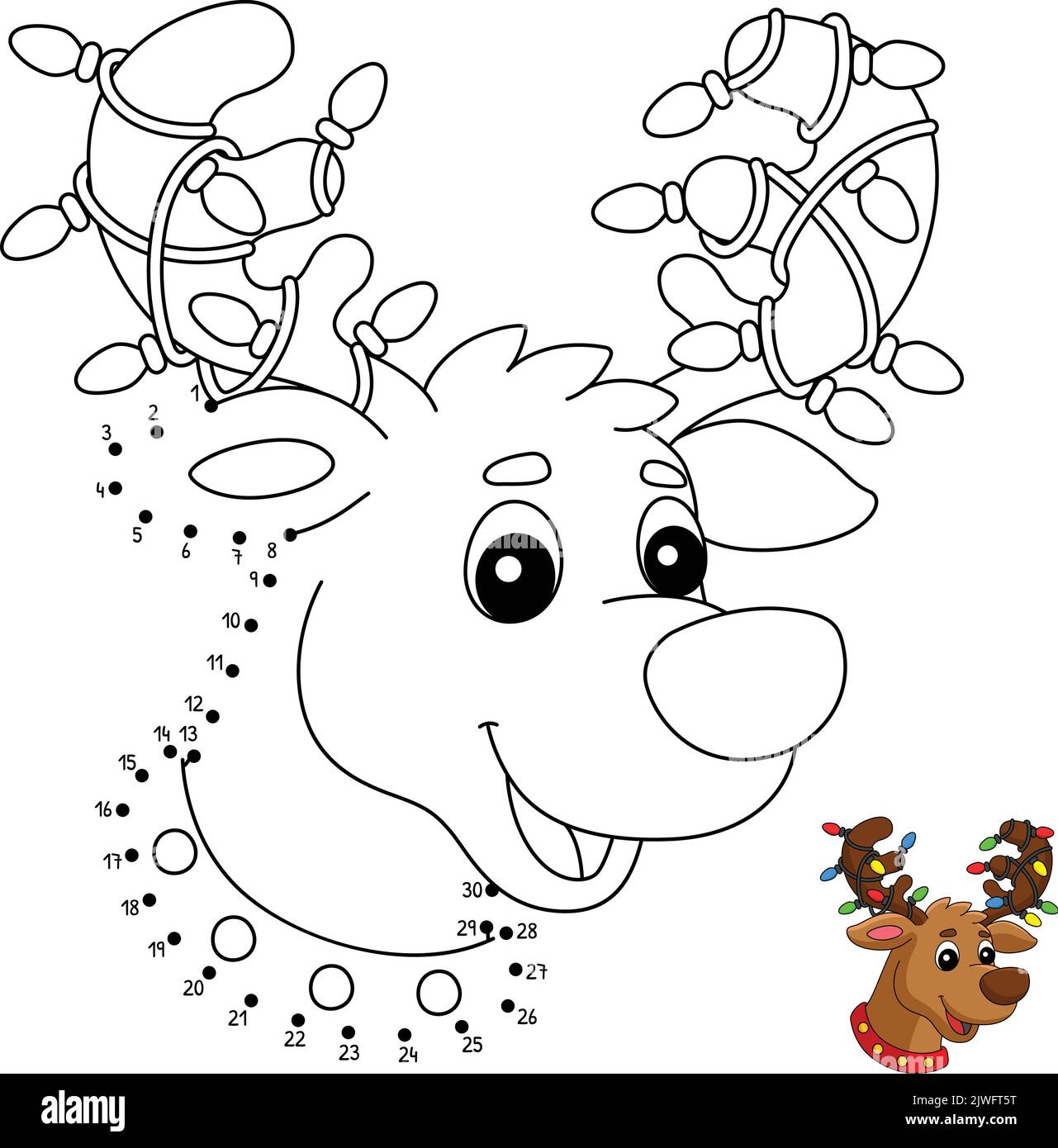 Reindeer coloring cut out stock images pictures