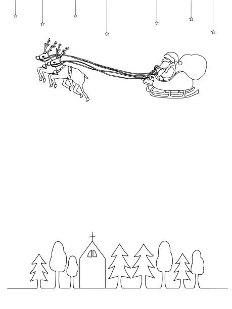 Reindeer coloring page pictures stock illustrations royalty