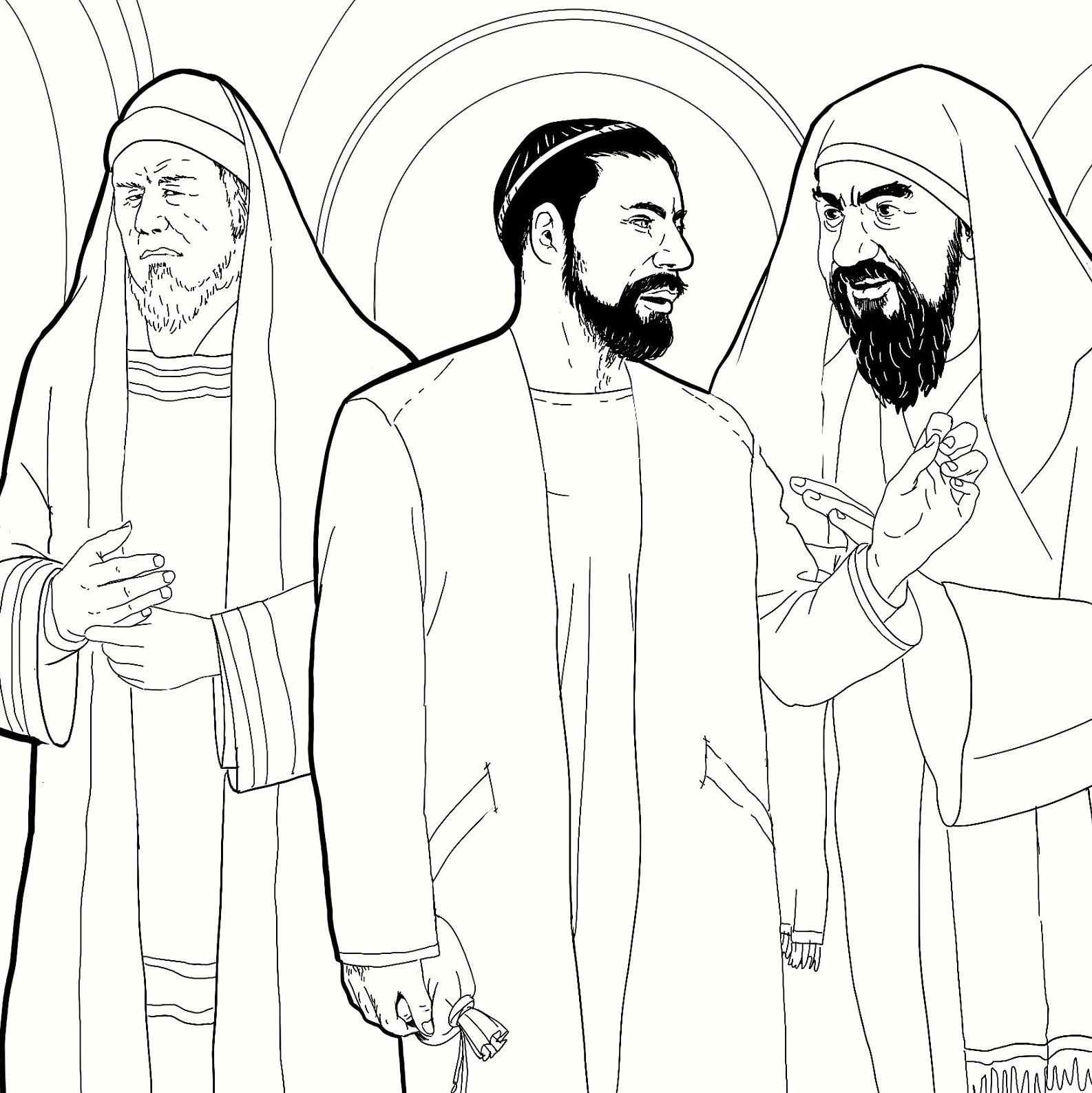 Holy week betrayel of jesus coloring drawing