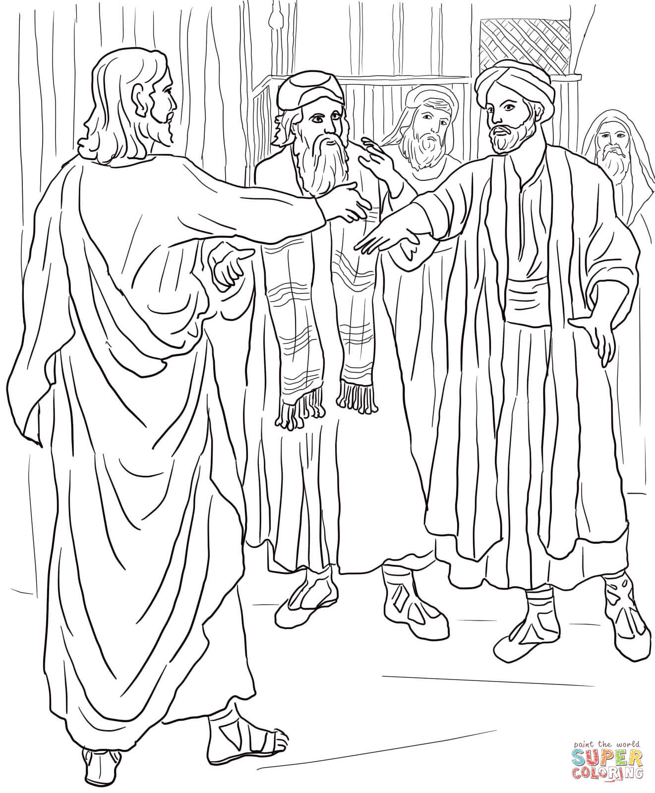 Jesus heals a man with a withered hand coloring page free printable coloring pages