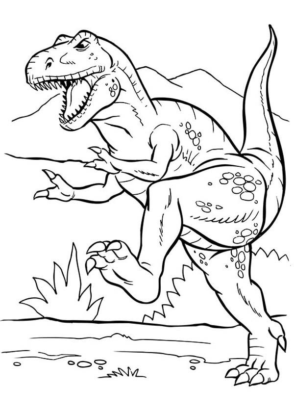 T rex kicking coloring page color luna êµë ê