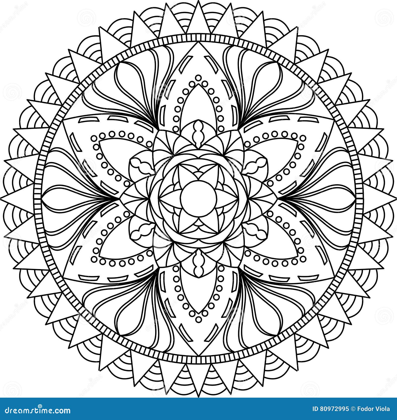 Adult coloring page mandala stock vector