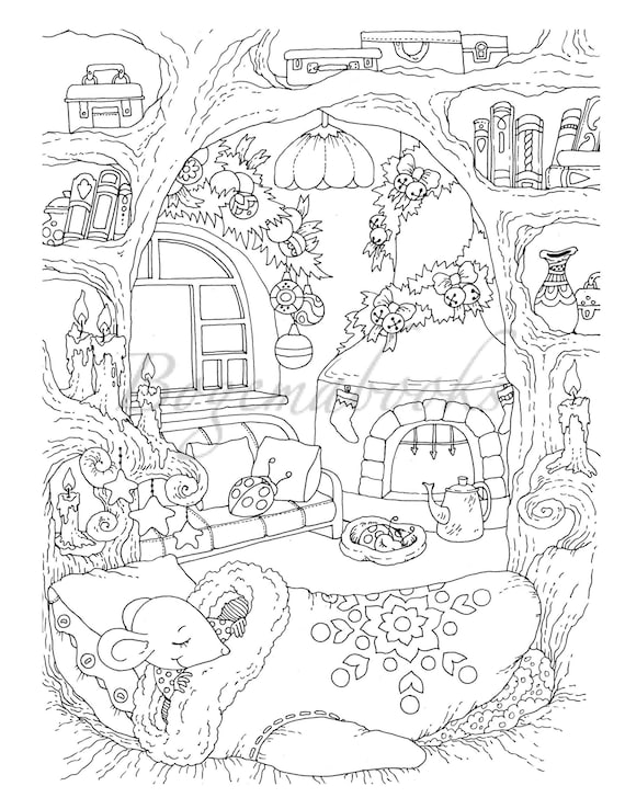 Nice little town christmas adult coloring book stress relieving coloring pages coloring book for relaxation download now