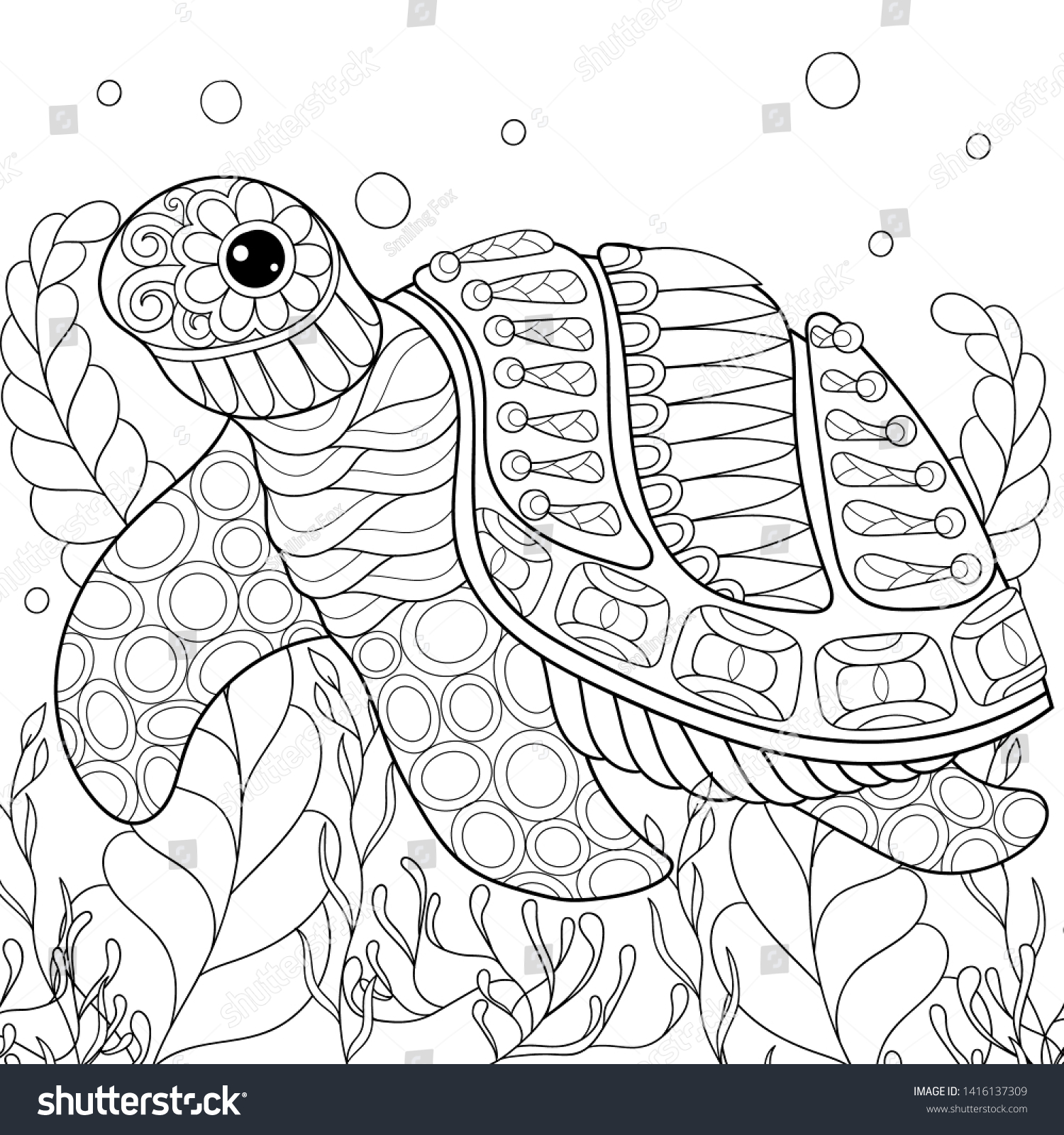 Coloring page adult relaxing therapy hand stock vector royalty free