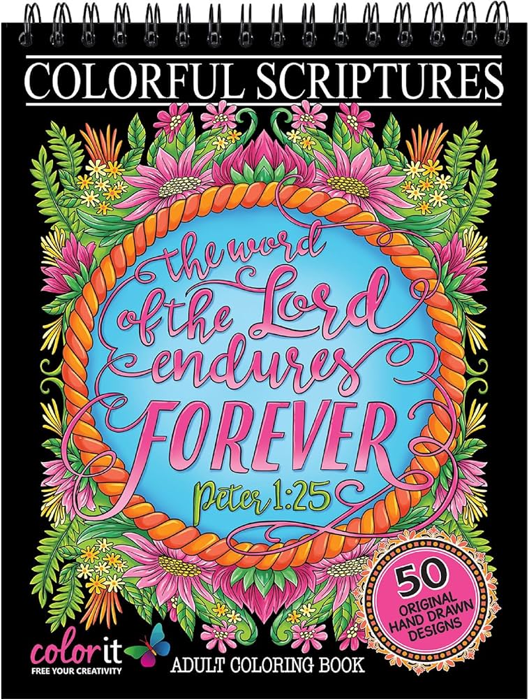 Colorful scriptures christian adult coloring book