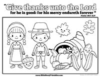 Thanksgiving bible coloring pages