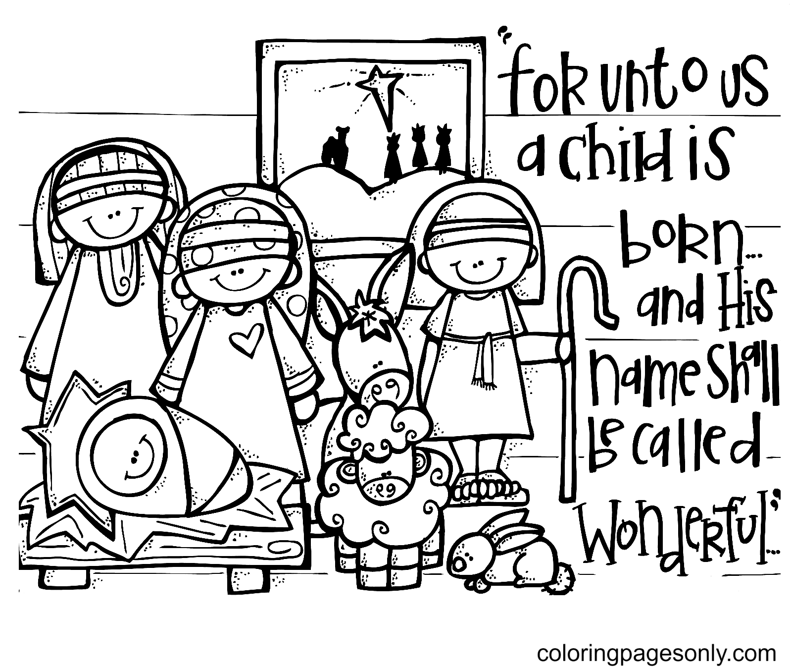 Religious christmas coloring pages printable for free download