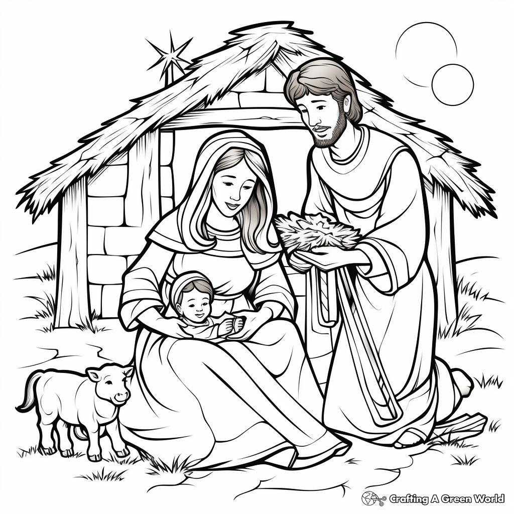 Christian christmas coloring pages