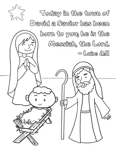 Free christian christmas coloring pages