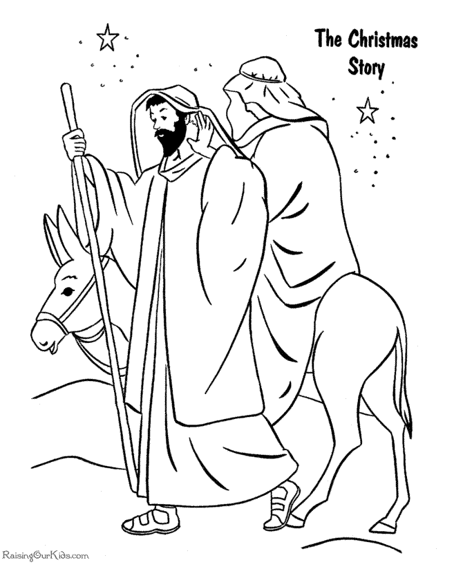 Christian coloring page the christmas story