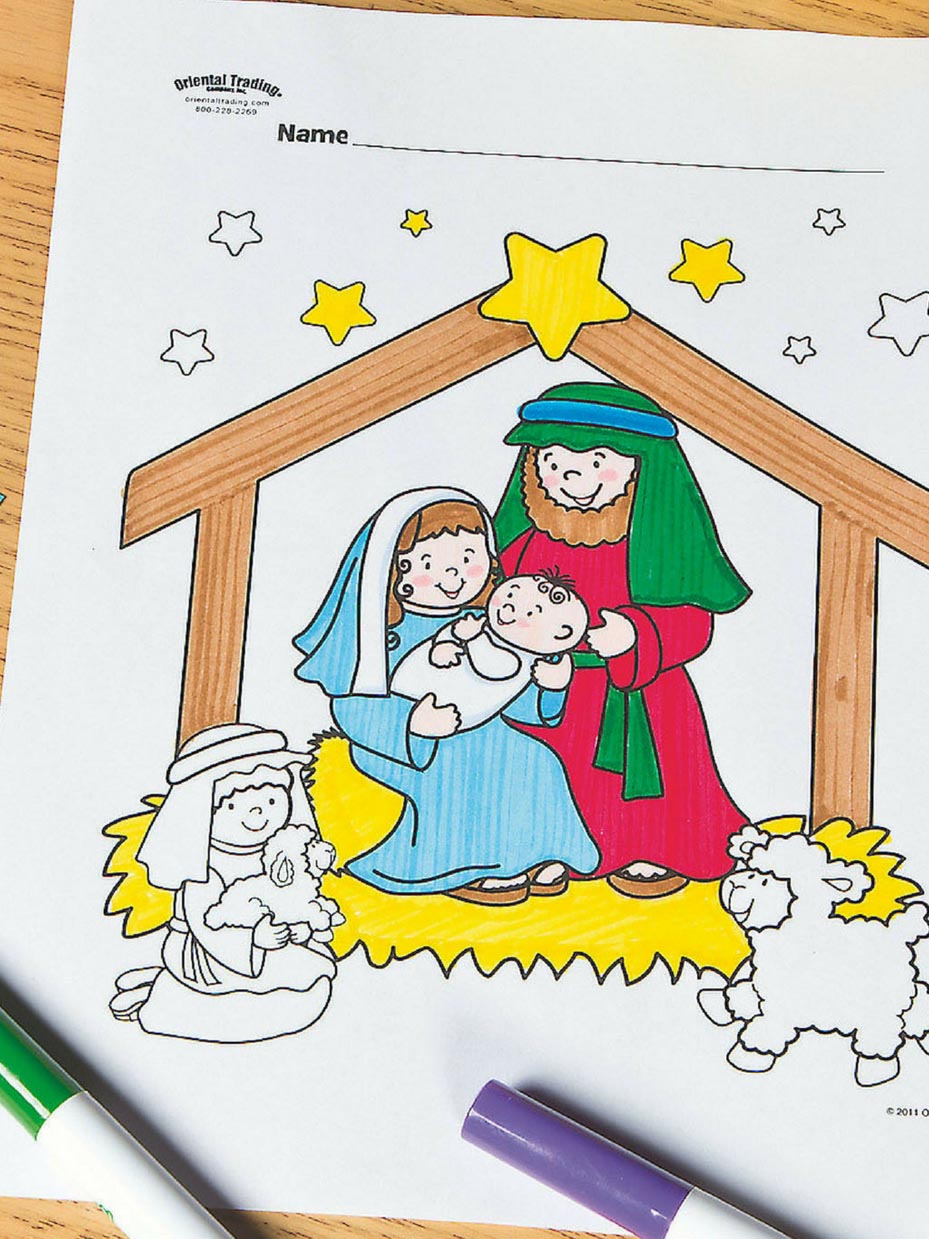 Free christmas sunday school coloring pages