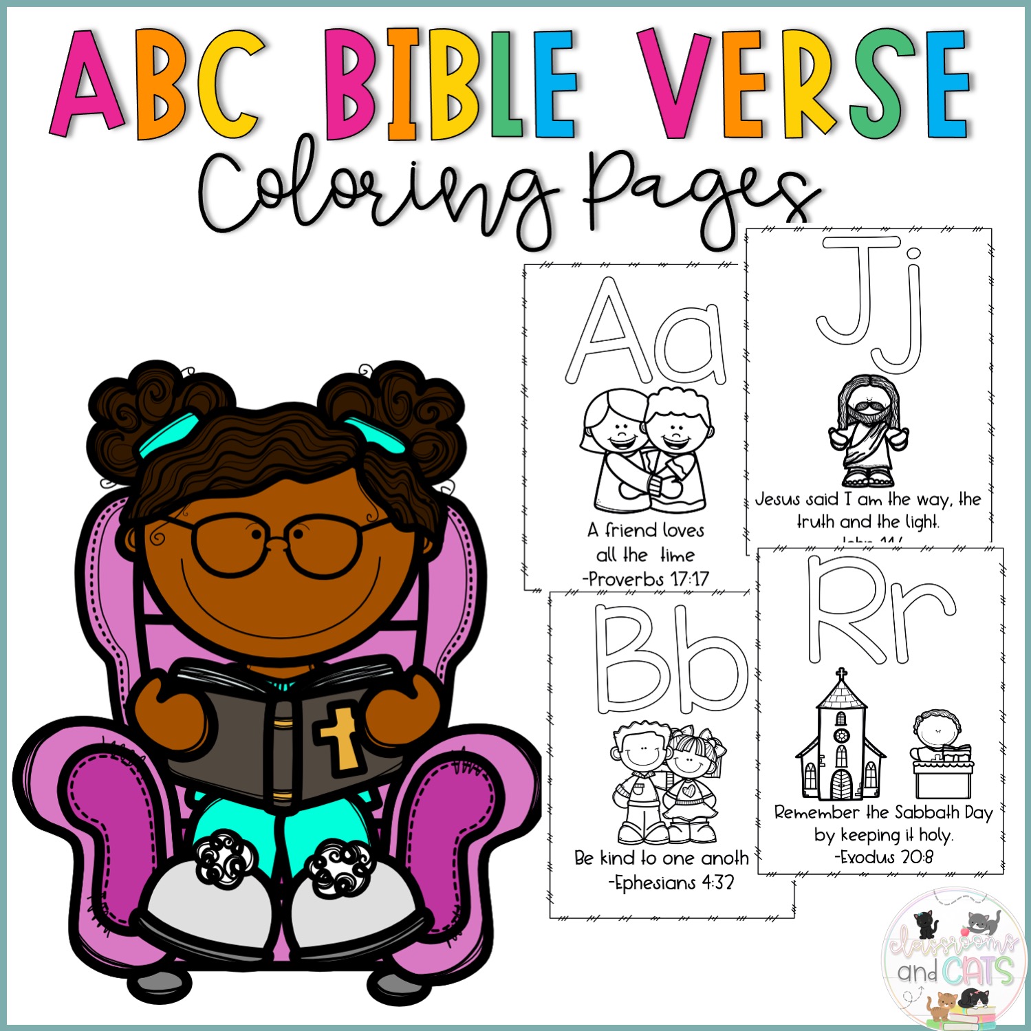 Alphabet bible verse coloring pages religion made by teachers