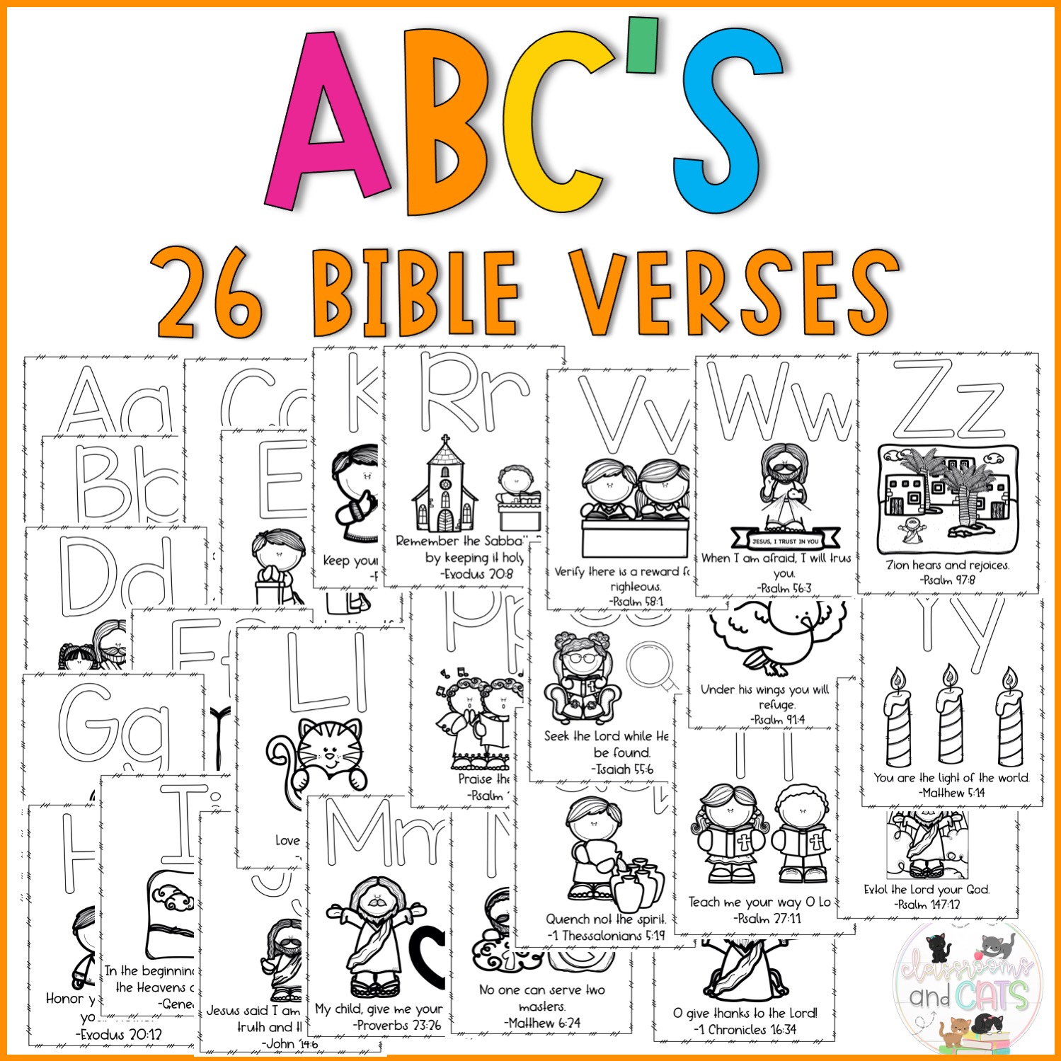 Alphabet bible verse coloring pages religion made by teachers