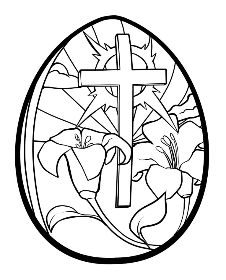 Easter cross coloring pages printable for free download