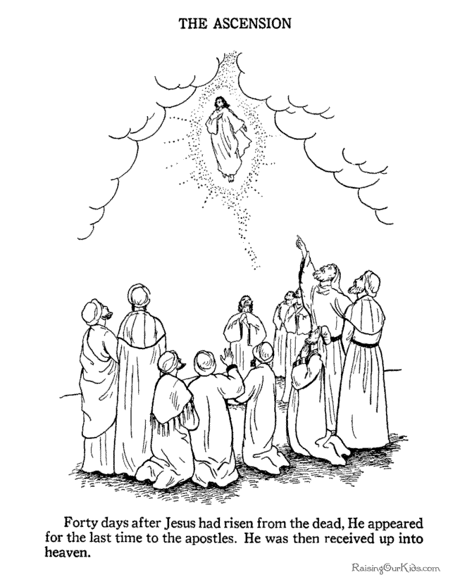 The ascension christian easter coloring page