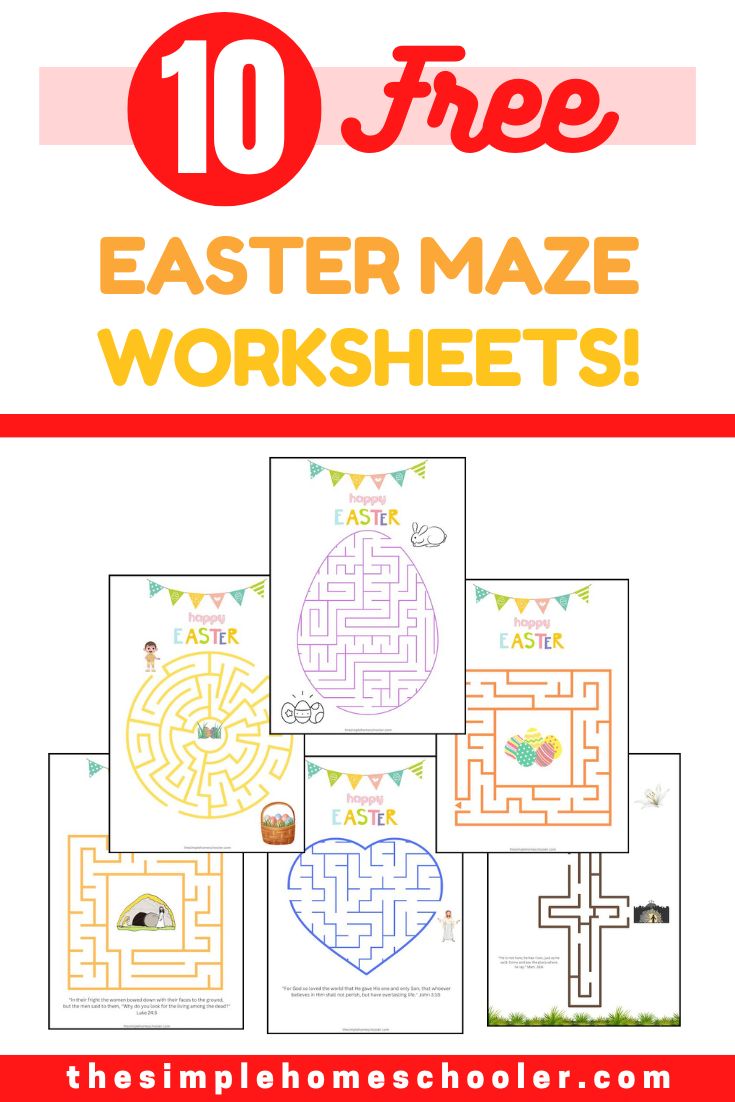 Easter maze worksheets easy print free