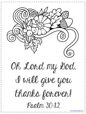 Thanksgiving bible verse coloring pages