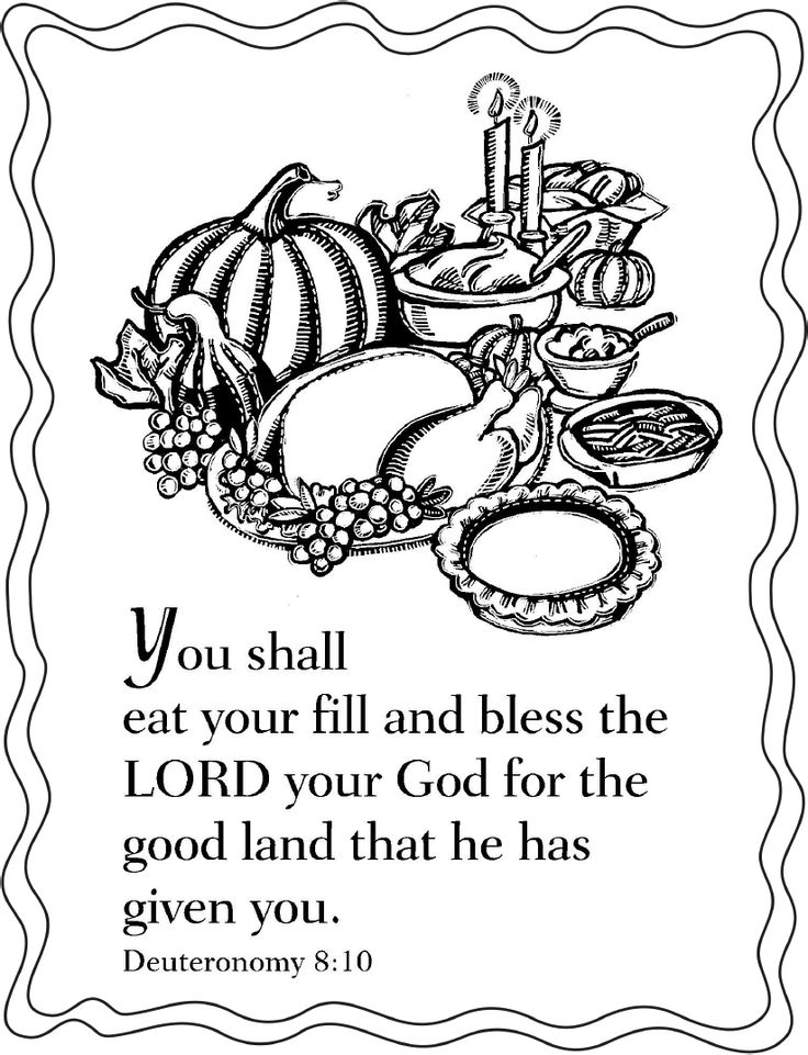 Thanksgiving coloring pages scripture when thou hast eaten and art full then thou shalt â thanksgiving coloring pages bible coloring pages christian coloring