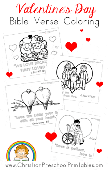 Valentines day bible coloring pages