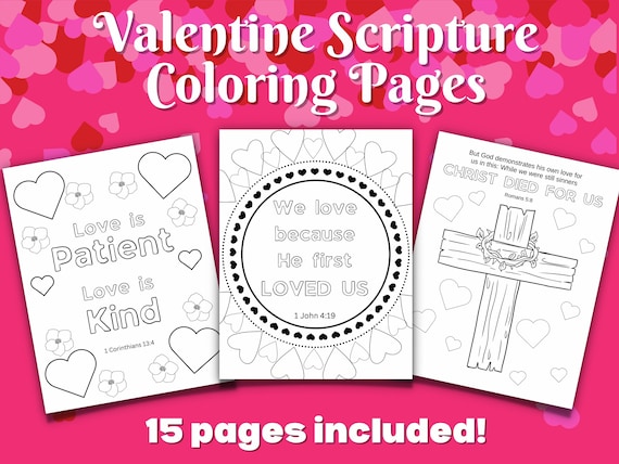 Valentines day scripture coloring pages kids adults valentines day coloring pages bible verse activity sunday school craft