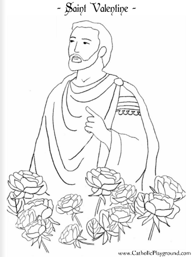 St valentine coloring page february th â catholic playground