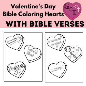 Christian valentines day bible coloring activity hearts by lydia almeida