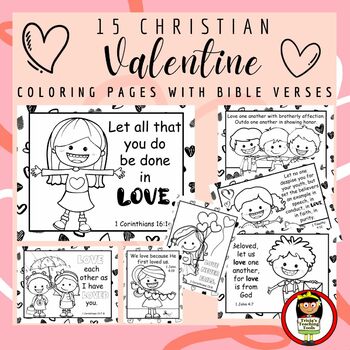 Christian valentine coloring pages with bible verses made by teachers