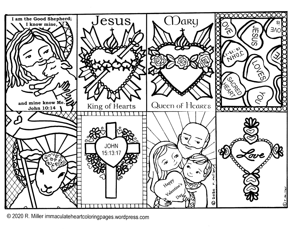 Valentines day â immaculate heart coloring pages