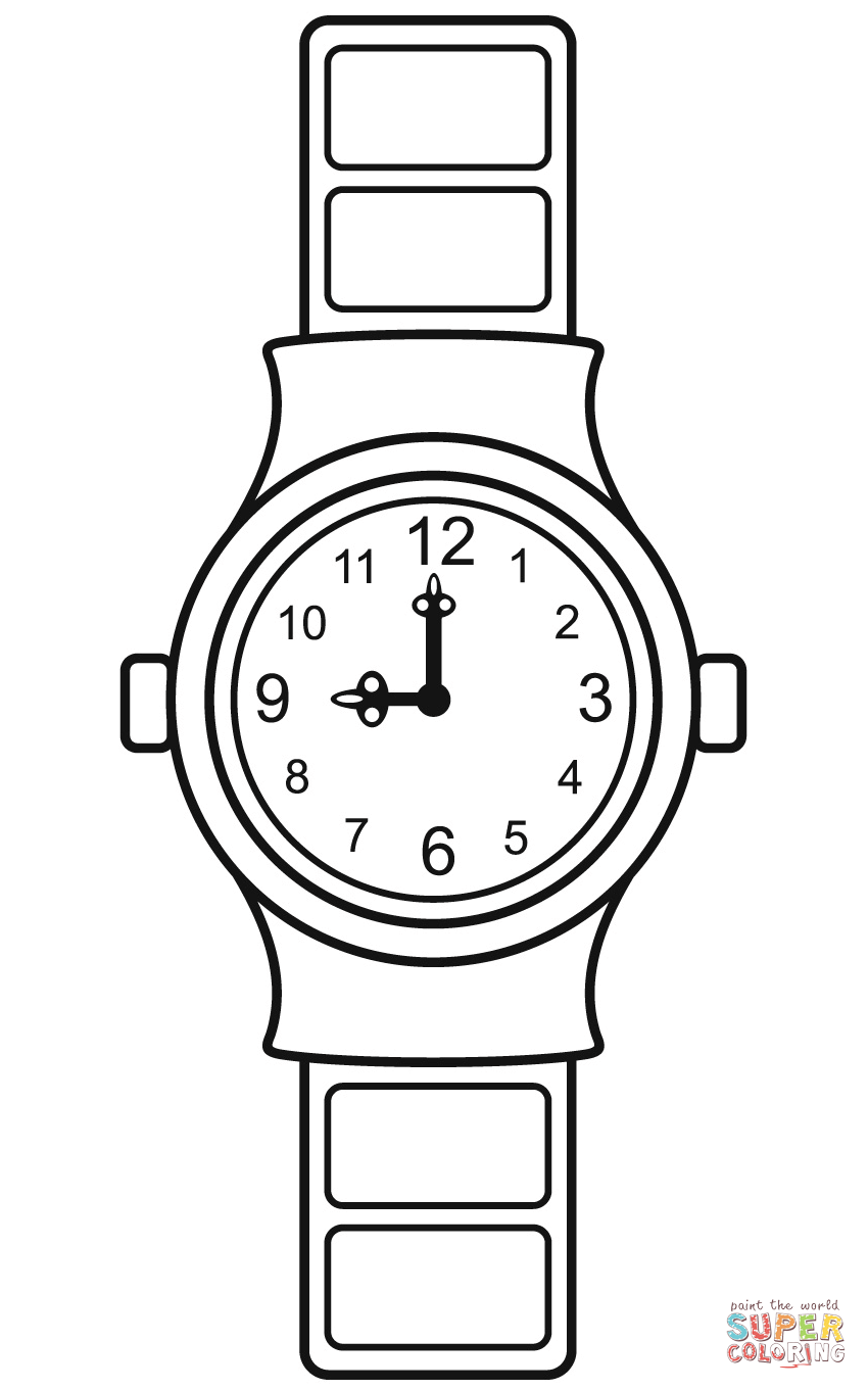 Dibujo de reloj de pulsera para colorear dibujos para colorear imprimir gratis