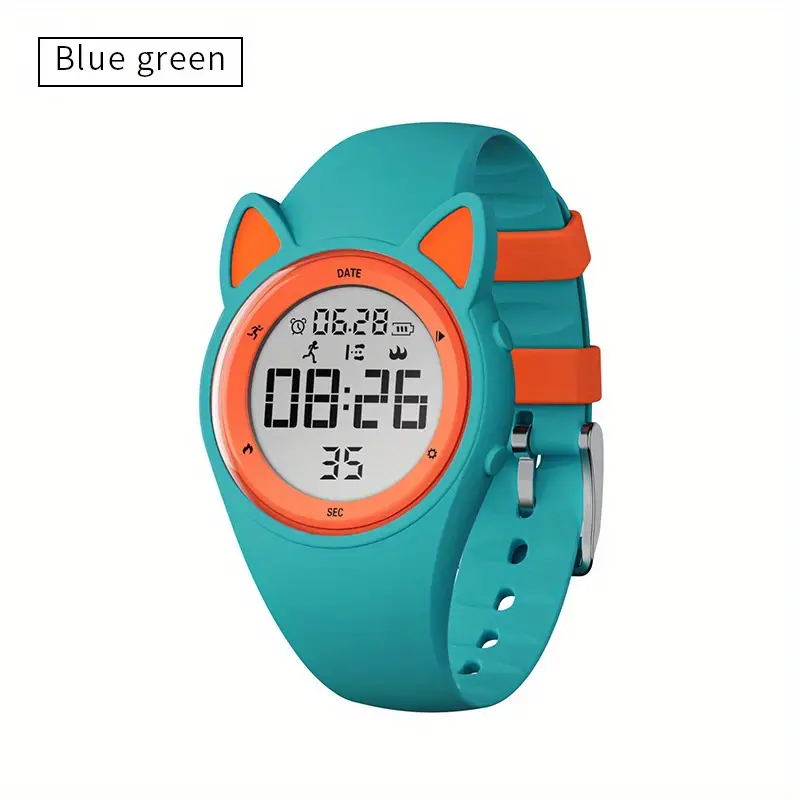 Cute students cat ears watch swimming waterproof digital