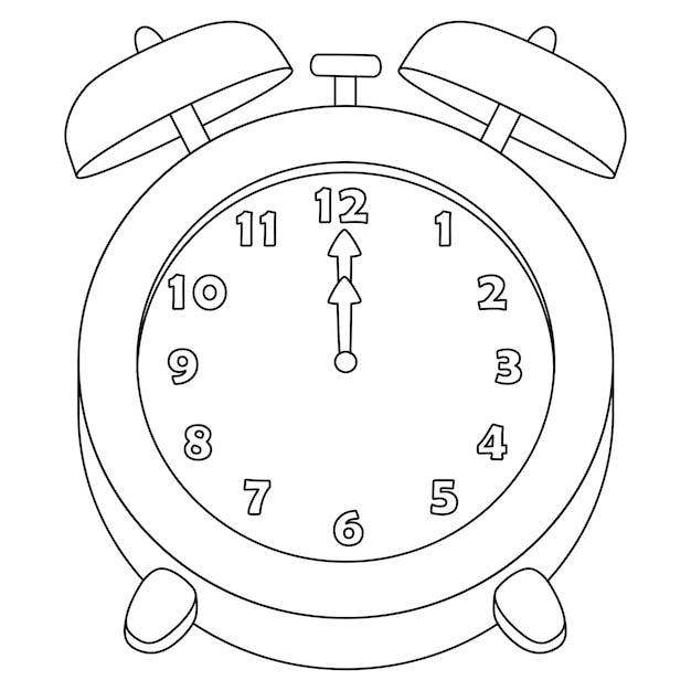 Premium vector clock isolated coloring page for kids