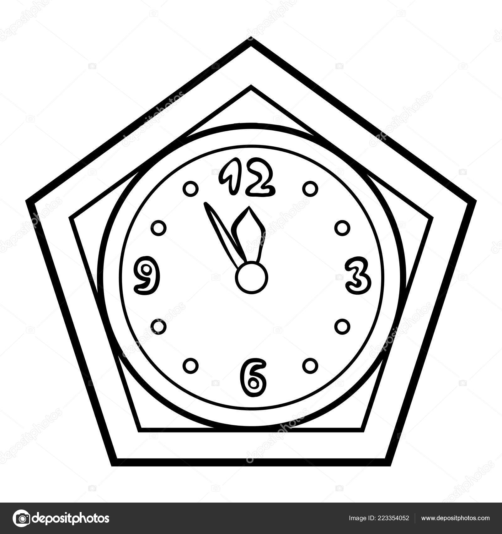 Libro para colorear para niãos reloj vector de stock por ksenyasavva