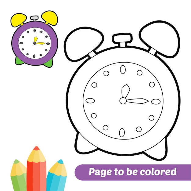 Premium vector coloring book for kids clock vector