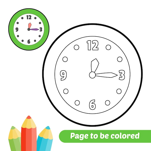 Premium vector coloring book for kids clock vector