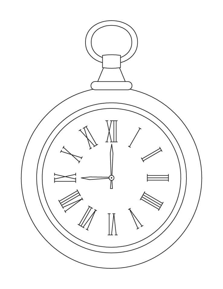 Pocket clock coloring page