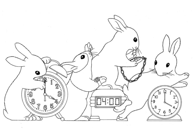 Dibujo para colorear entender el reloj