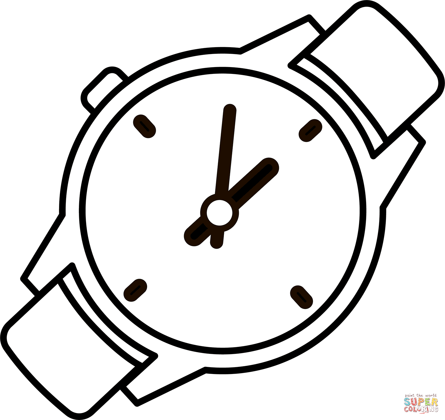 Dibujo de reloj de pulsera para colorear dibujos para colorear imprimir gratis