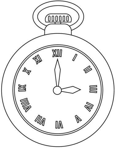 Pocket watch coloring page free printable coloring pages