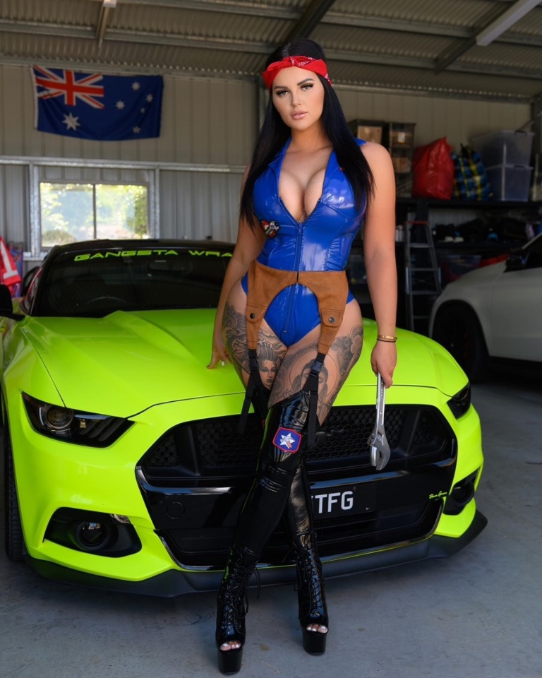 Onlyfans racing star renee gracie much more fun off track with fans left stunned as she nearly spills out of bikini the us sun