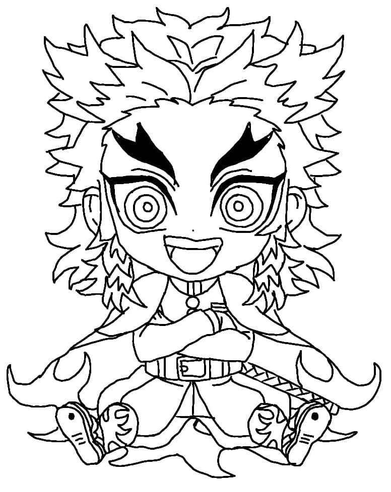 Kyojuro rengoku coloring pages printable for free download