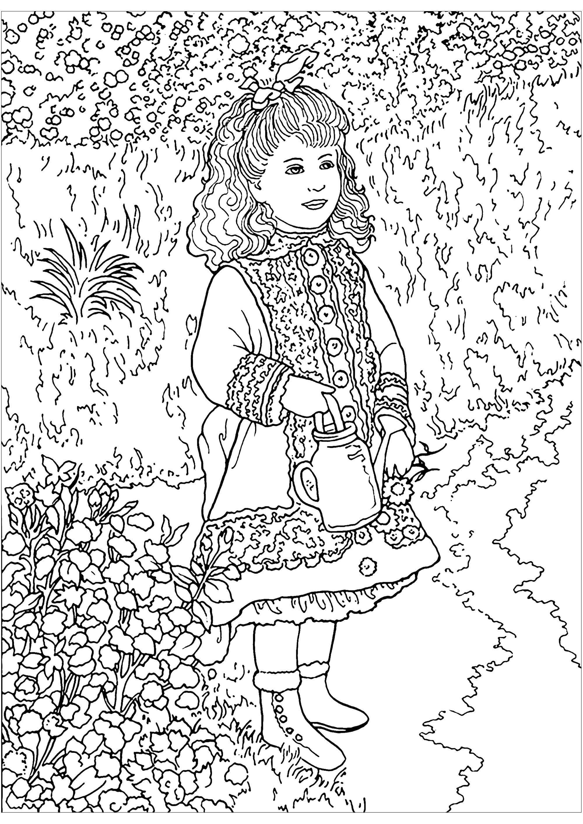 Coloring page inspired by a masterpiece by impressionist painter pierre